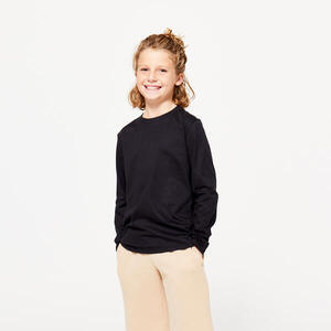 Camiseta Niños Negro Manga Larga Cómoda