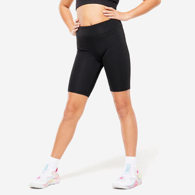 Ademende en elastische bikershort voor meisjes multisport