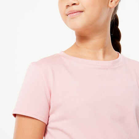 Mergaičių medvilniniai marškinėliai „500“, rožiniai