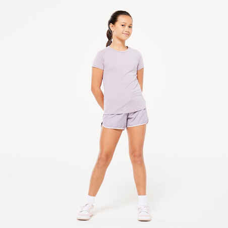 Girls' Breathable Shorts W500 - Purple