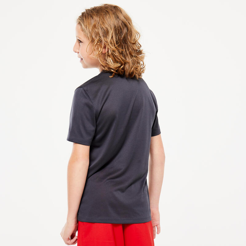 T-shirt bambino ginnastica regular fit traspirante grigia