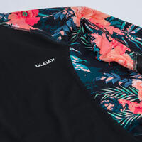 Majica dugih rukava za surfovanje 500 Shiso sa UV zaštitom za devojčice - crna