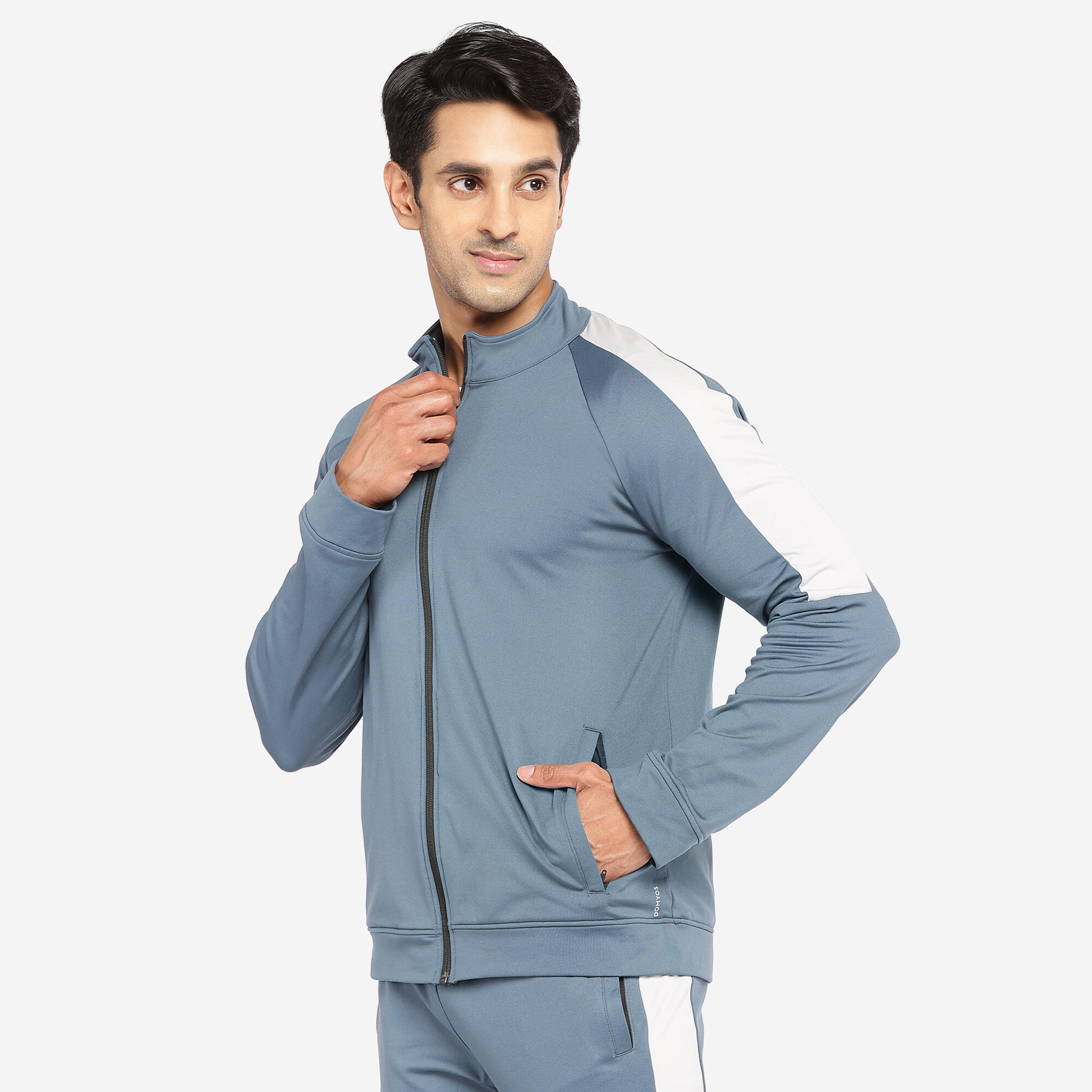 Mens slim fit sales grey tracksuit