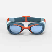 Swimming goggles XBASE - Clear lenses - Kids’ size - Green orange