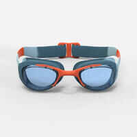 Swimming goggles XBASE - Clear lenses - Kids' size - Green orange