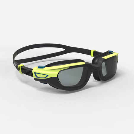 Plaukimo akiniai „Spirit“, tamsinti stiklai, S dydžio, juodos, geltonos spalvos