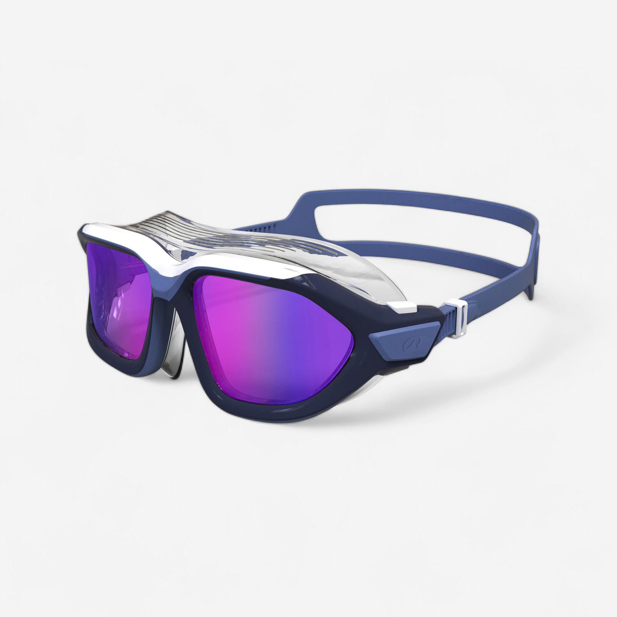 Swimming pool mask ACTIVE - Mirror lenses - Small size - Blue white