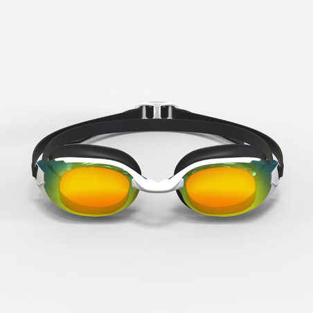 Swimming goggles BFIT - Mirrored lenses - One size - Black orange