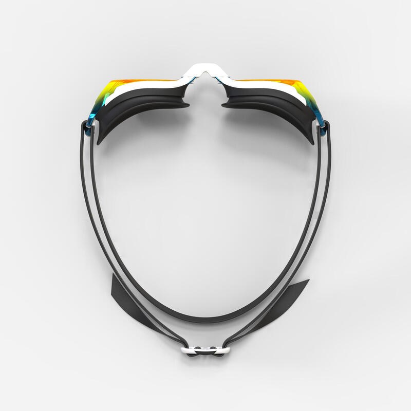 Óculos de Natação BFIT - lentes Espelhadas - Tamanho Único - Preto Laranja