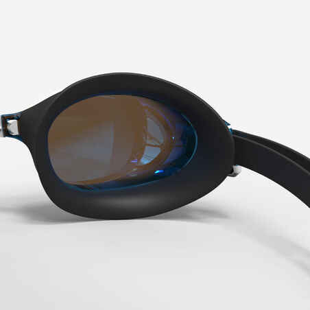משקפי שחייה BFIT - עדשות מראות - מידה אחת - כתום שחור
