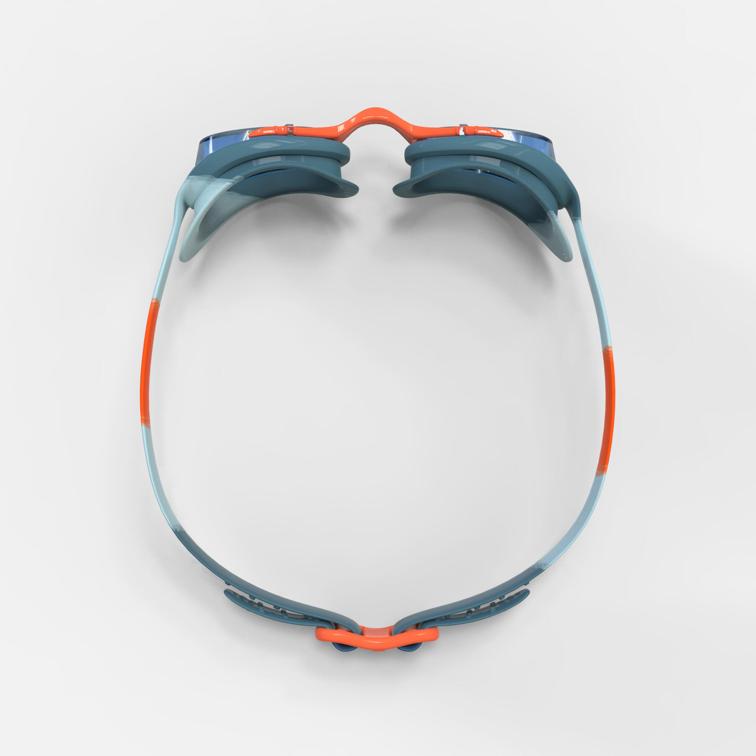 Swimming goggles XBASE - Clear lenses - Kids' size - Green orange 4/9