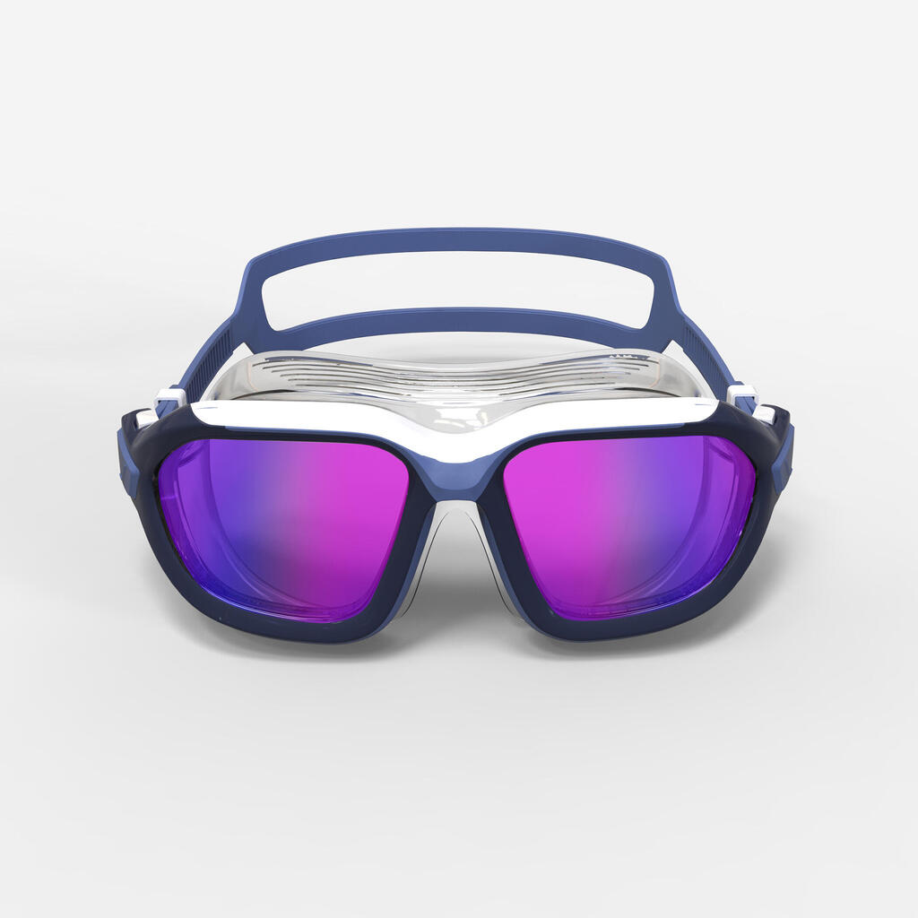 Plavecké okuliare Active veľkosť S so zrkadlovými sklami modro-červené