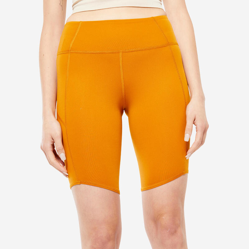 Malla legging ciclista yoga transpirable Mujer - Ocre