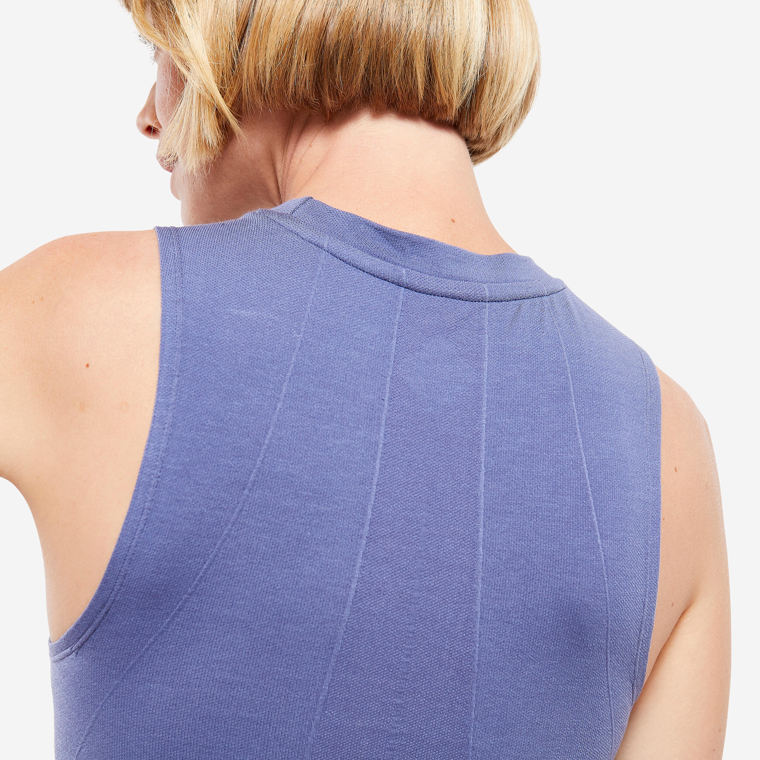 DEBARDEUR YOGA DYNAMIQUE SANS COUTURE BLEU 6/7