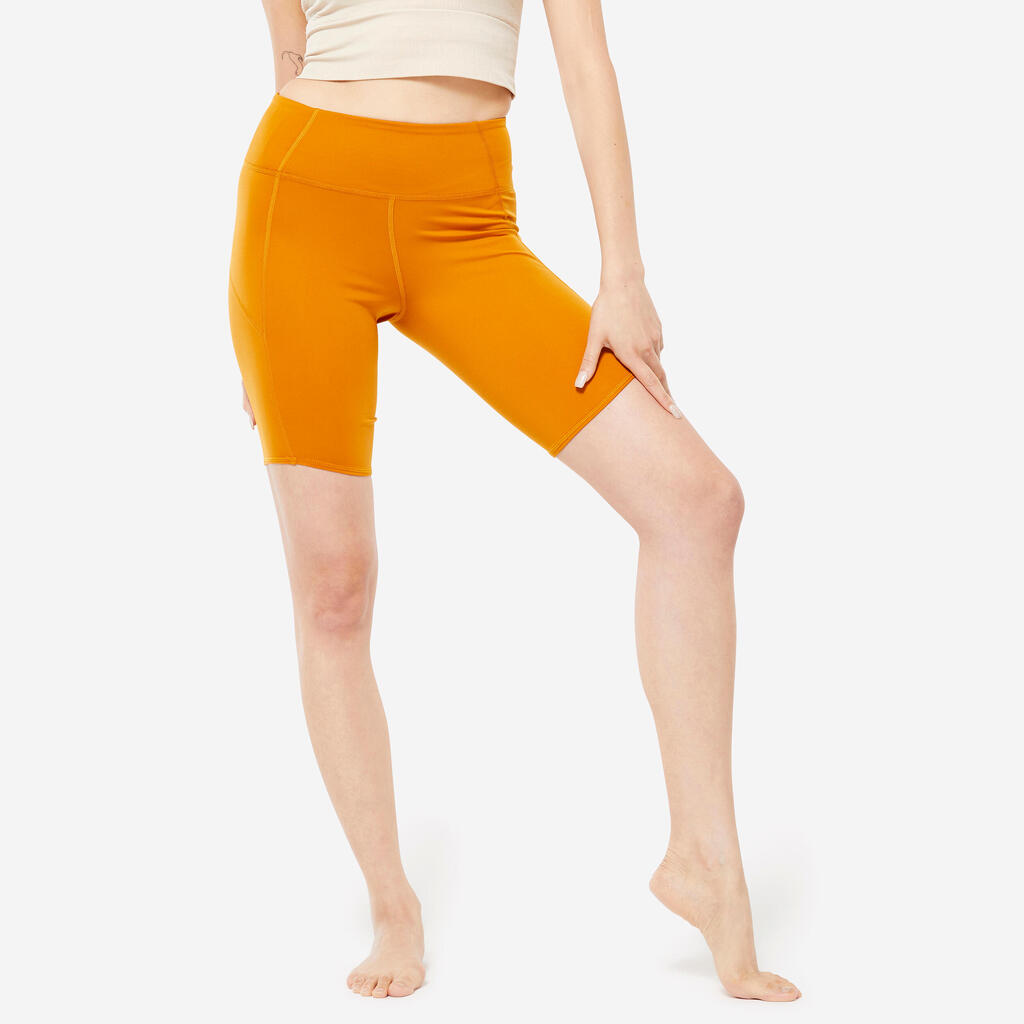 Women's Dynamic Yoga Bike Shorts - Mahogany