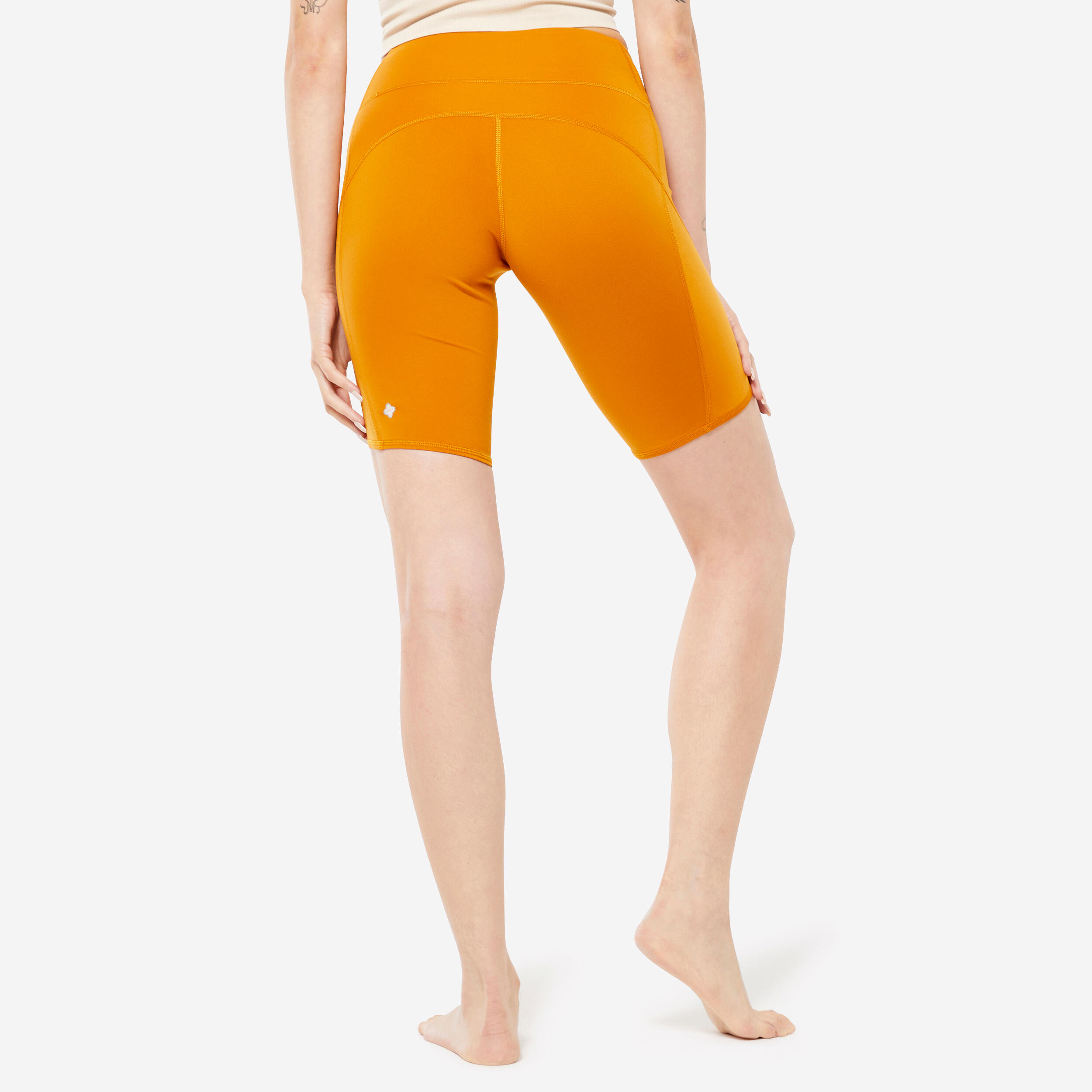 SHORT CYCLISTE YOGA DYNAMIQUE FEMME ACAJOU KIMJALY Decathlon