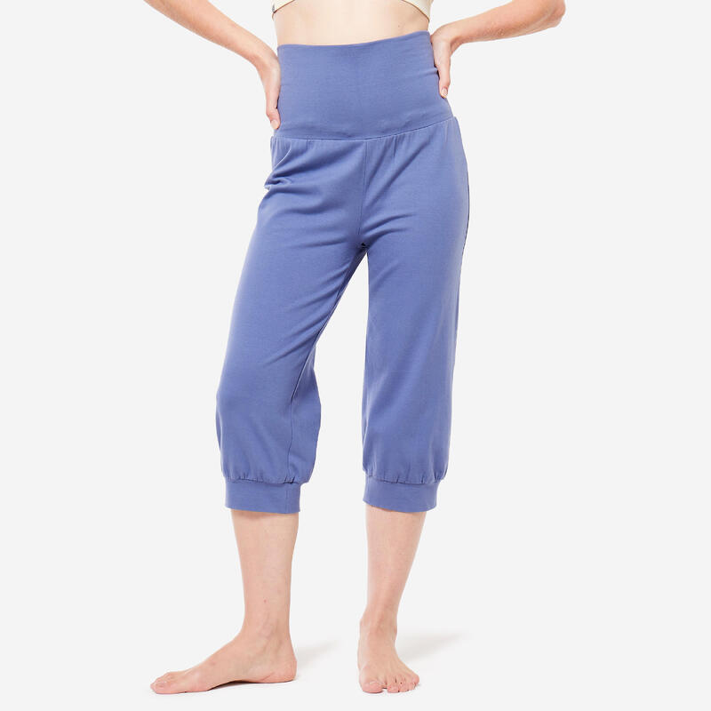 3/4-Hose sanftes Yoga Damen 