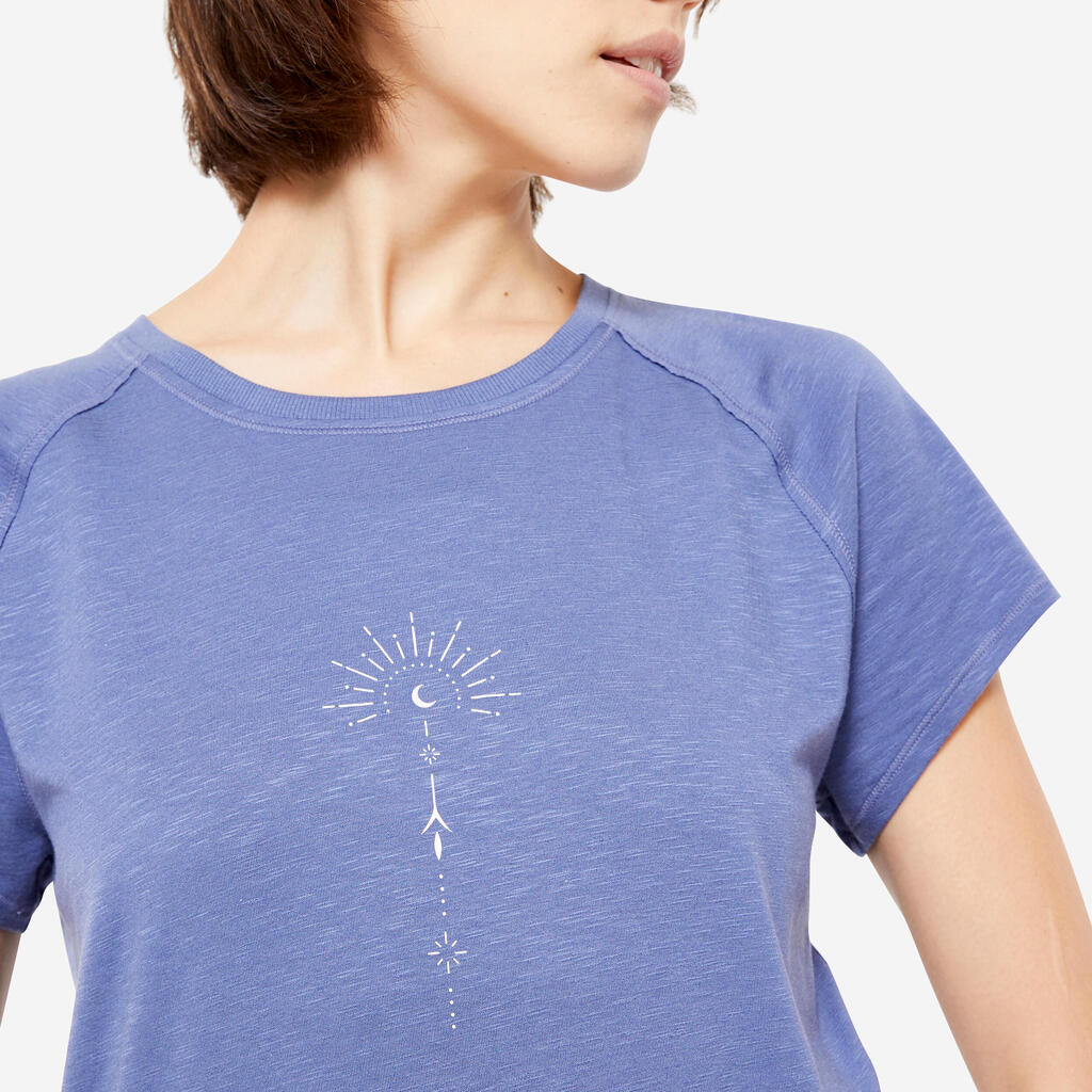 Dámske tričko na jogu z biobavlny modré 