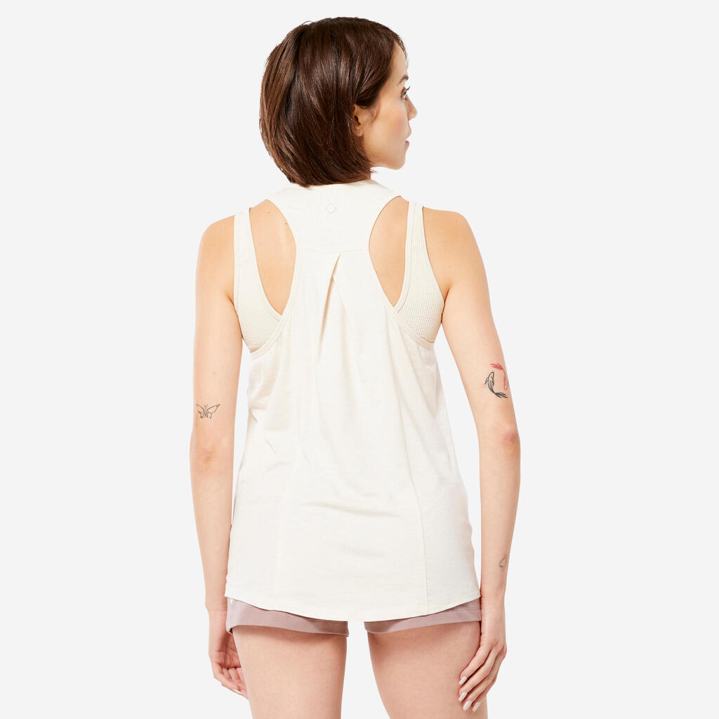 Cotton Yoga Tank Top - Printed Ochre