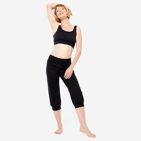 Celana Crop Wanita Gentle Yoga - Hitam