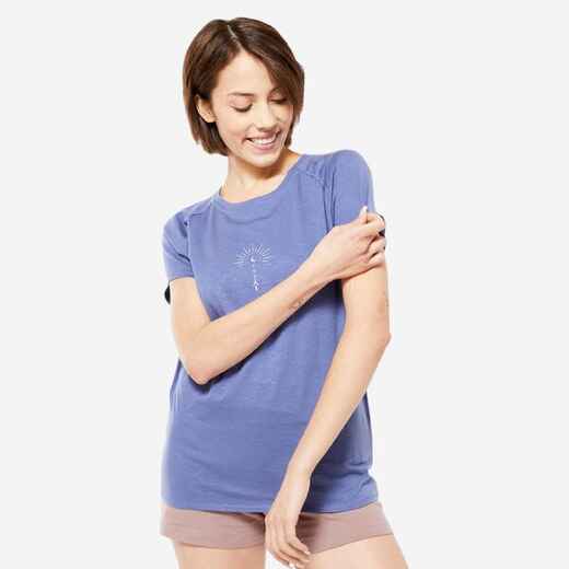 
      Polera  Yoga Mujer Azul Algodón Orgánico + Lyocell
  