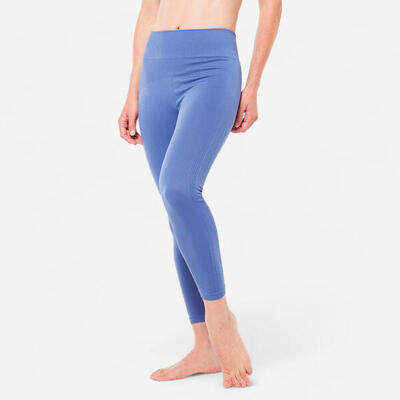 Leggings 7/8 donna yoga senza cuciture traspiranti vita alta neri