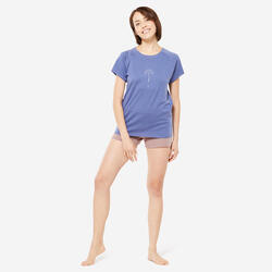 Camiseta Yoga chica manga corta básica ZAFUKI, algodón orgánico