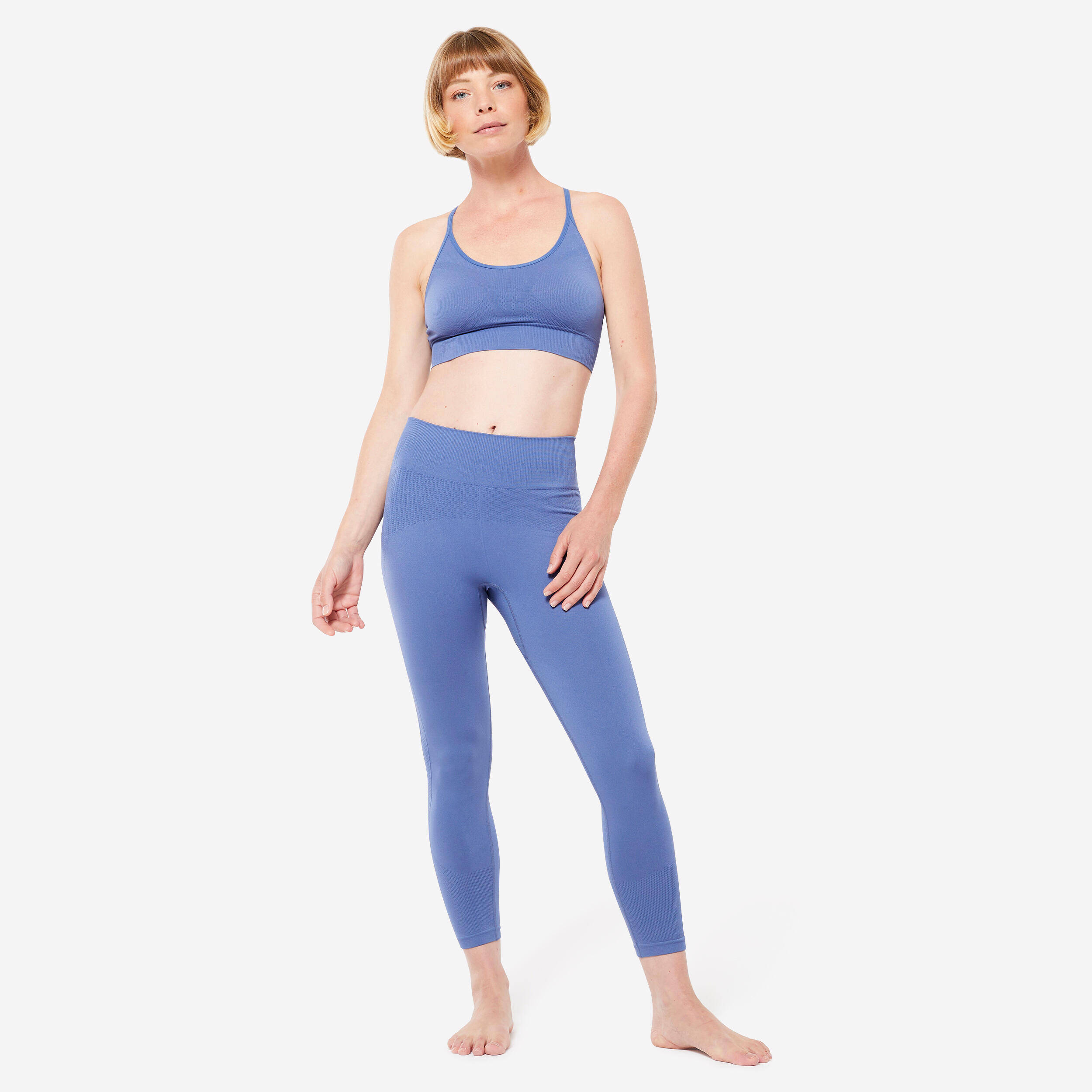 Women's High-Waisted 7/8 Yoga Leggings - Comet Blue -  3