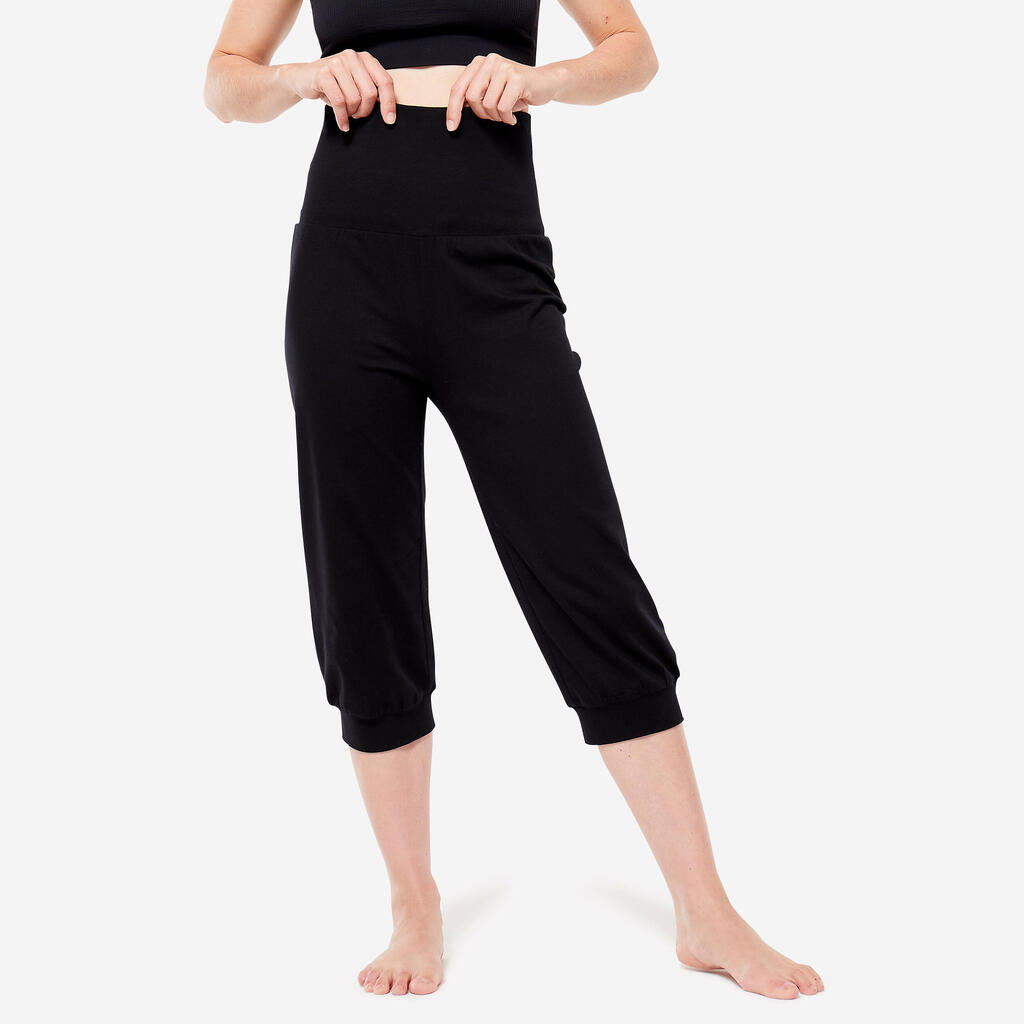 3/4 Hose Damen Yoga Baumwolle - stahlblau