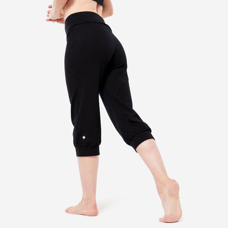 Celana Crop Wanita Gentle Yoga - Hitam