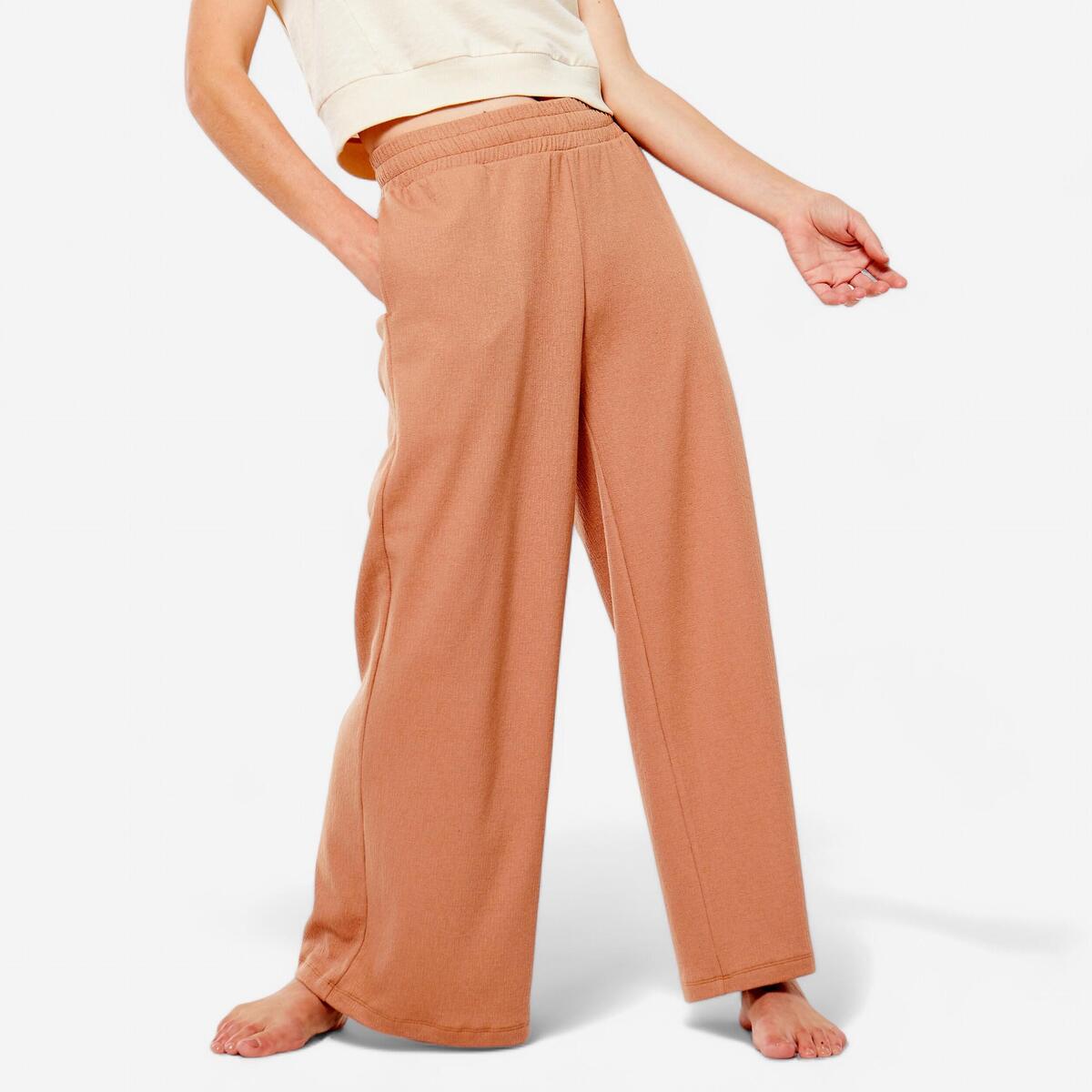 Pantalon yoga de retraite femme, marron