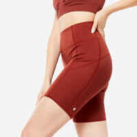 Women's Dynamic Yoga Bike Shorts - Mahogany