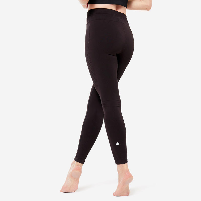 Colanți lungi yoga talie înaltă Negru grafit