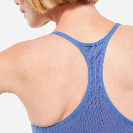 Light Support Racer Back Breathable Sports Bra - Blue