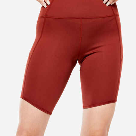 Rjave ženske kratke hlače za jogo 