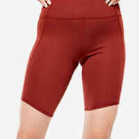 Women's Dynamic Yoga Bike Shorts - Mahogany