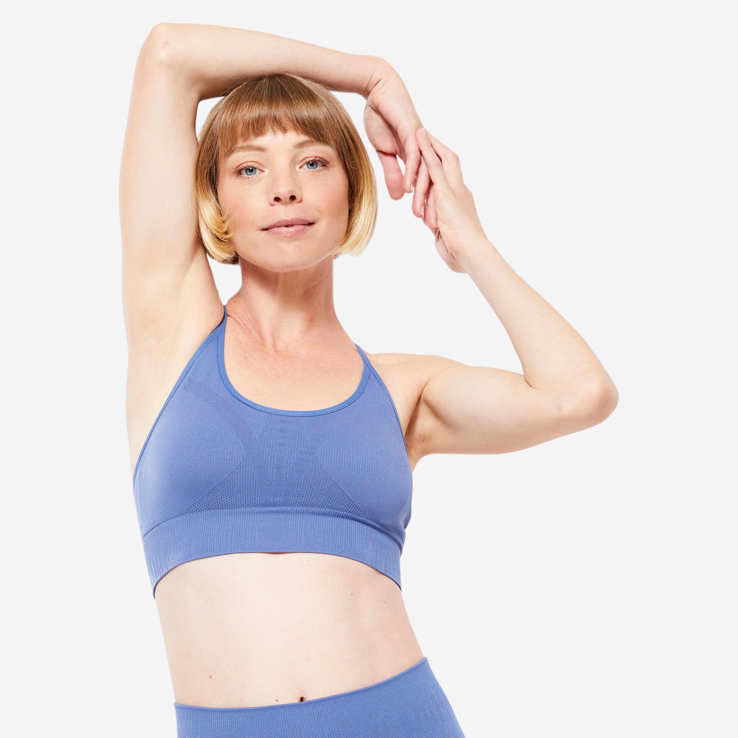 KIMJALY Seamless Yoga Crop Top Premium - Blue