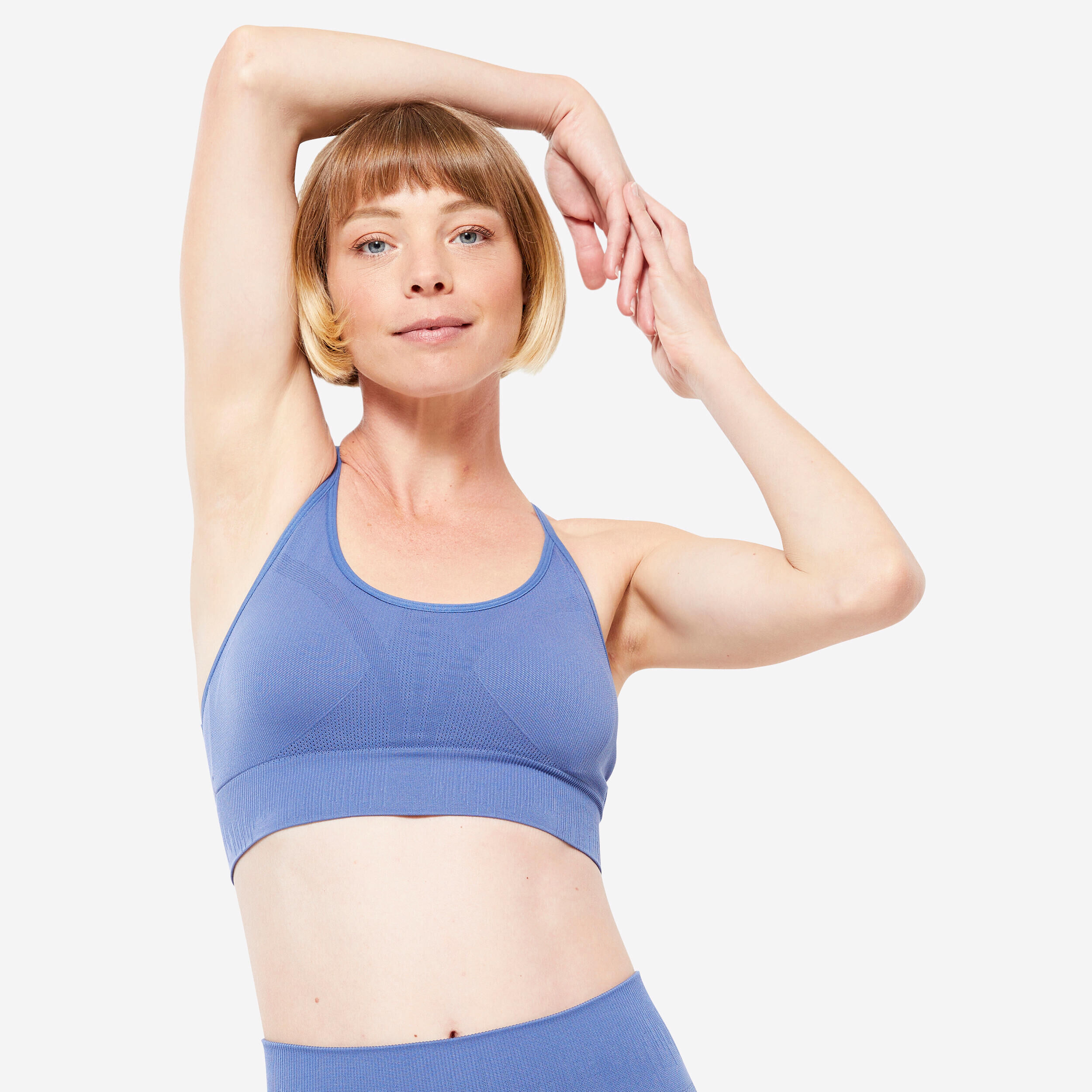 KIMJALY Seamless Yoga Crop Top Premium - Blue