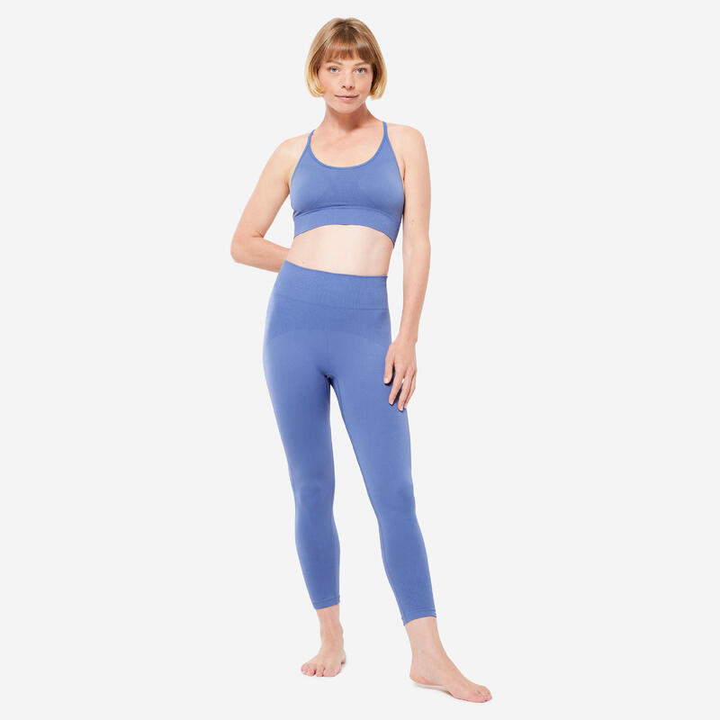 Top yoga PREMIUM traspirante sostegno leggero azzurro