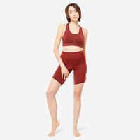 Women's Dynamic Yoga Bike Shorts - Mahogany