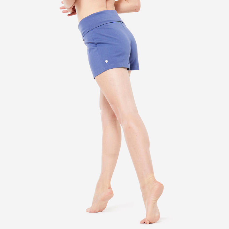 Shorts Yoga Damen Baumwolle - blau