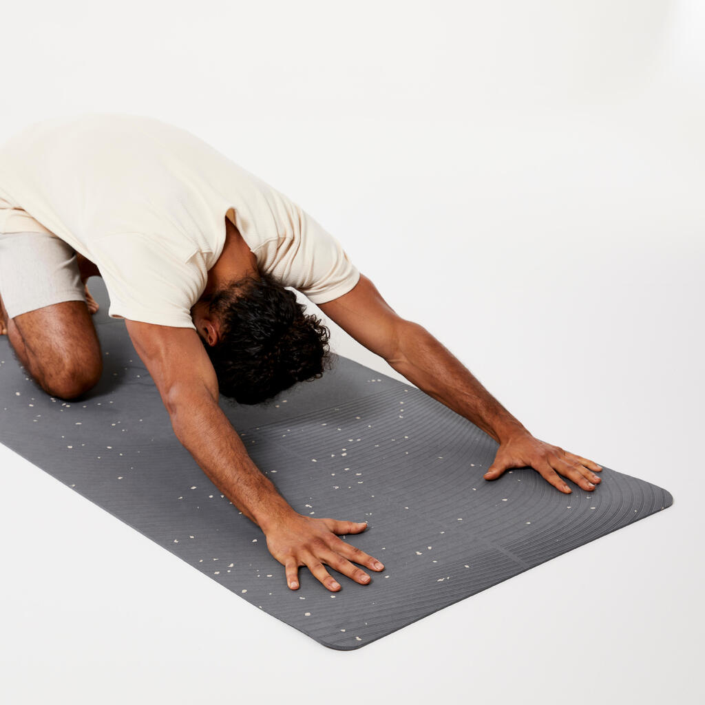Viegls jogas paklājs, XL izmērs, 200 x 75 cm x 5 mm, pelēks