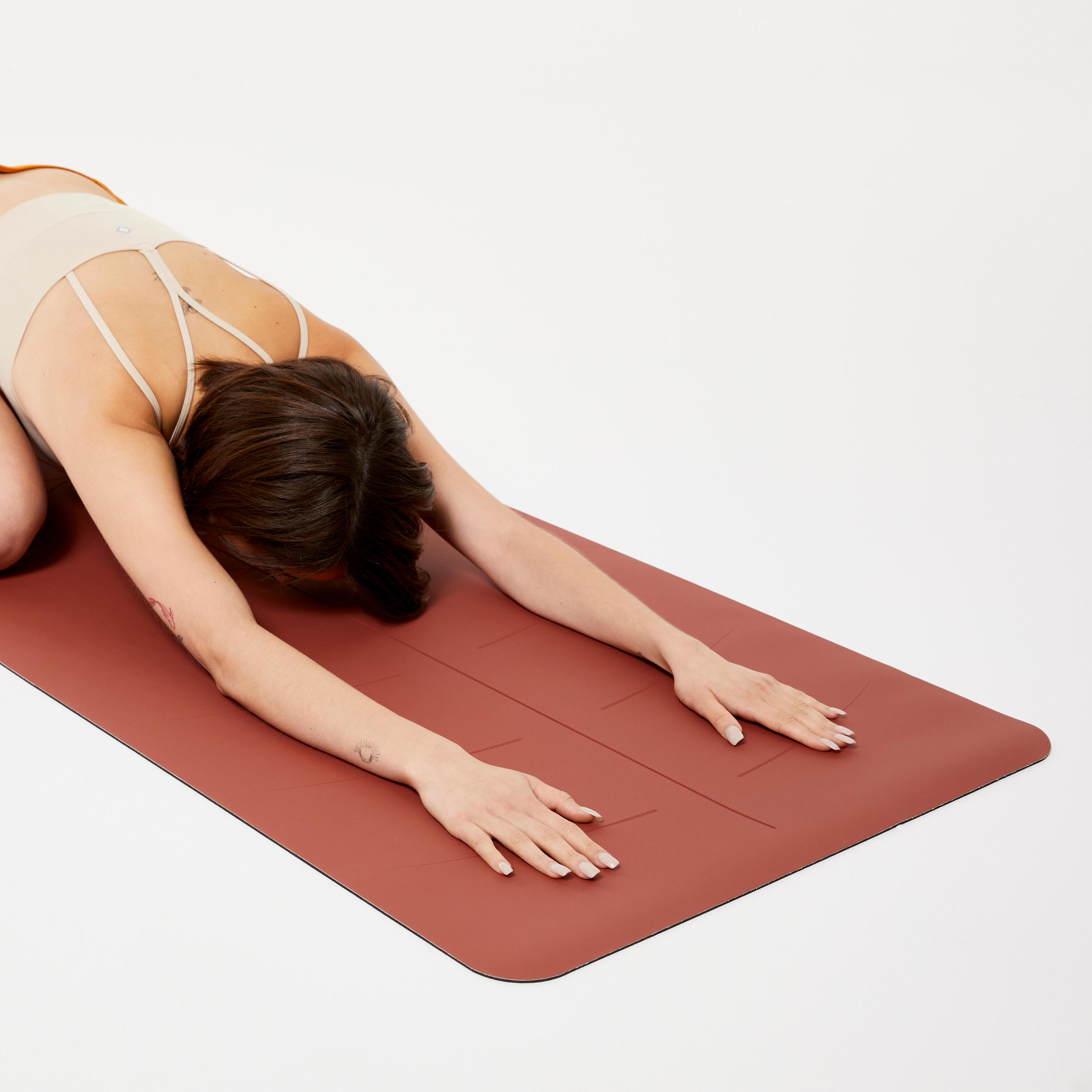 Ultra-Grippy Yoga Mat 185 cm x 65 cm x 4 mm - Sepia 3/4