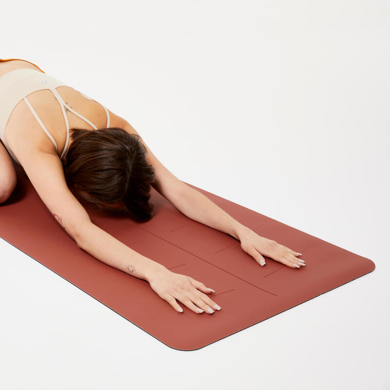 Yogamatte extrem rutschfest 185 cm × 65 cm × 4 mm - orangebraun