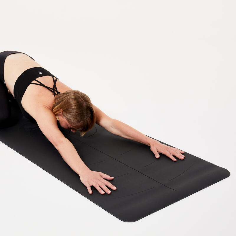 Yogamatte extrem rutschfest 185 cm × 65 cm × 4 mm - schwarz