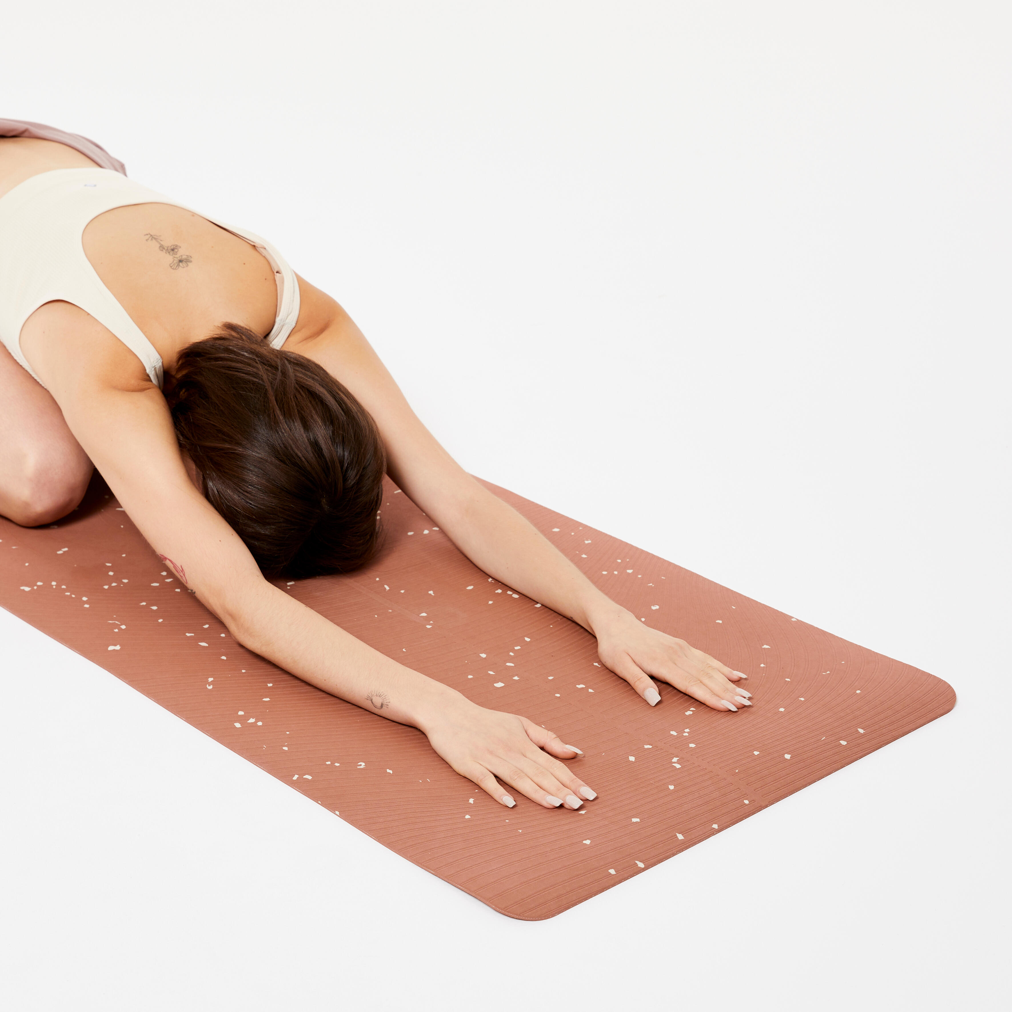 Light Yoga Mat - Orange - Sepia, Eggshell - Kimjaly - Decathlon