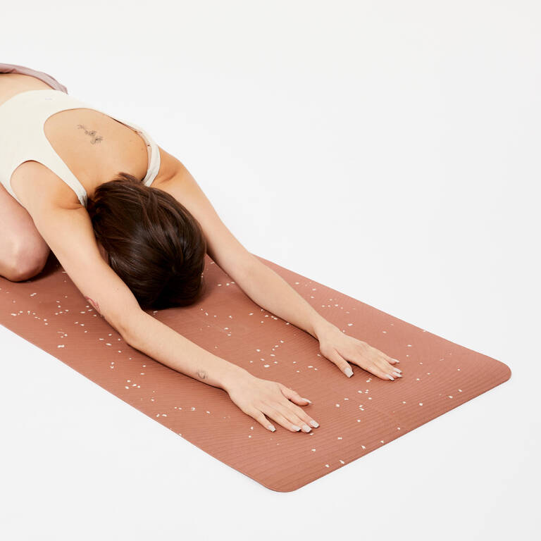 Light Yoga Mat 185 x 61 cm x 5 mm - Terracotta - Decathlon