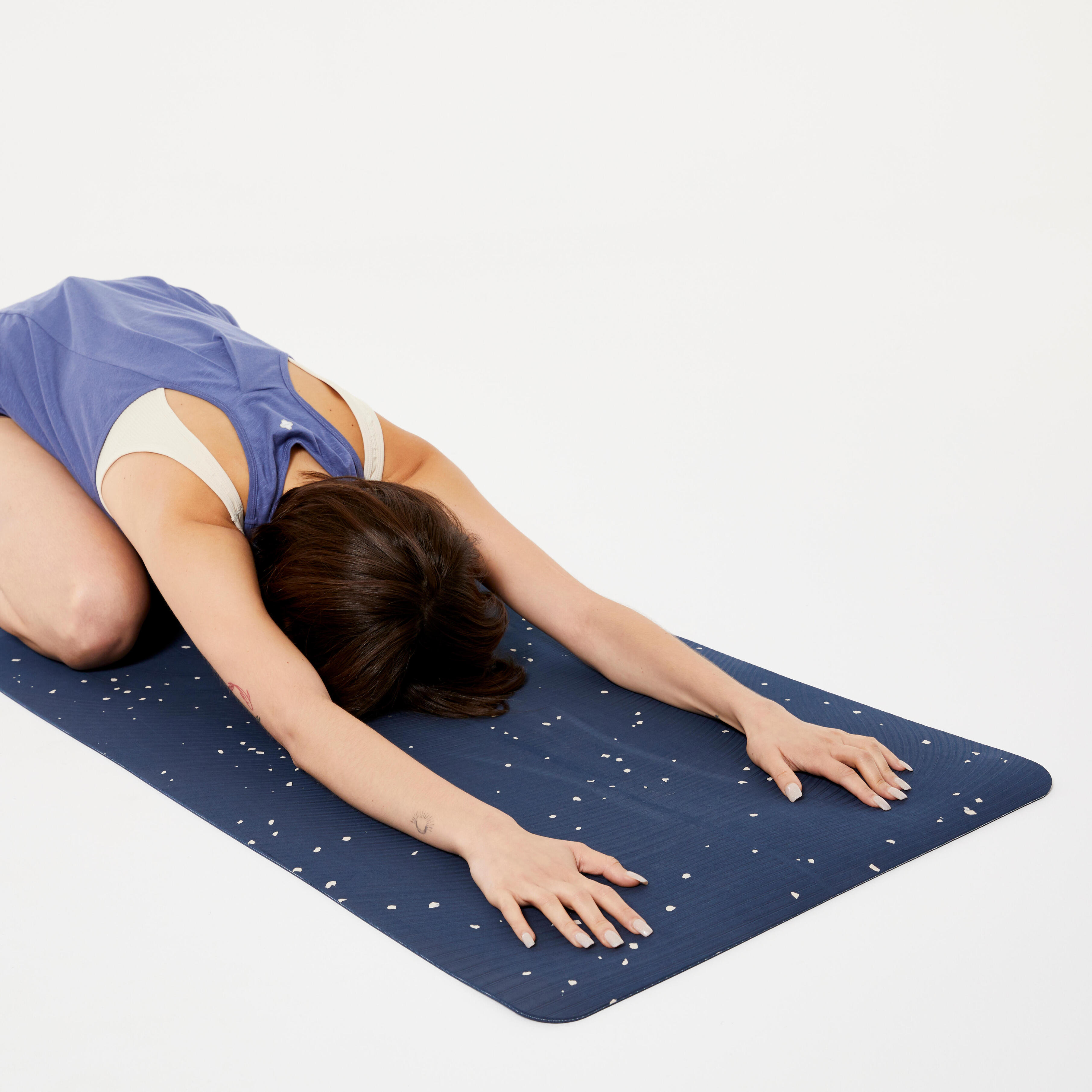 Light Yoga Mat 185 x 61 cm x 5 mm Navy Blue
