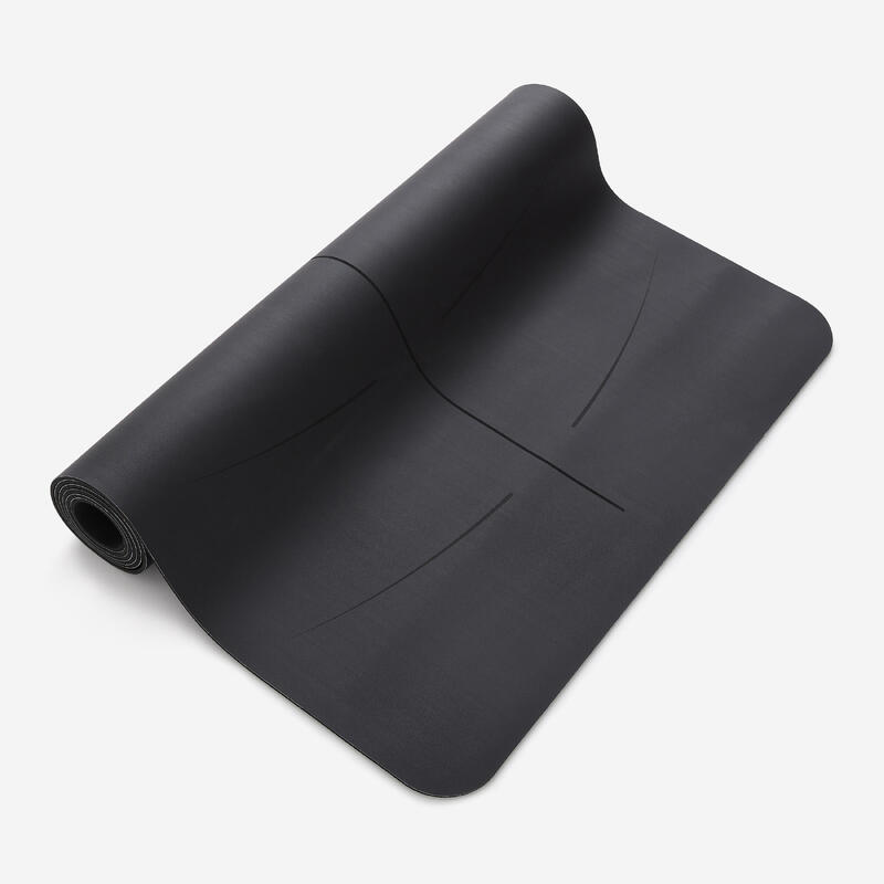 Yogamat met veel grip 185 cm x 65 cm x 4 mm zwart