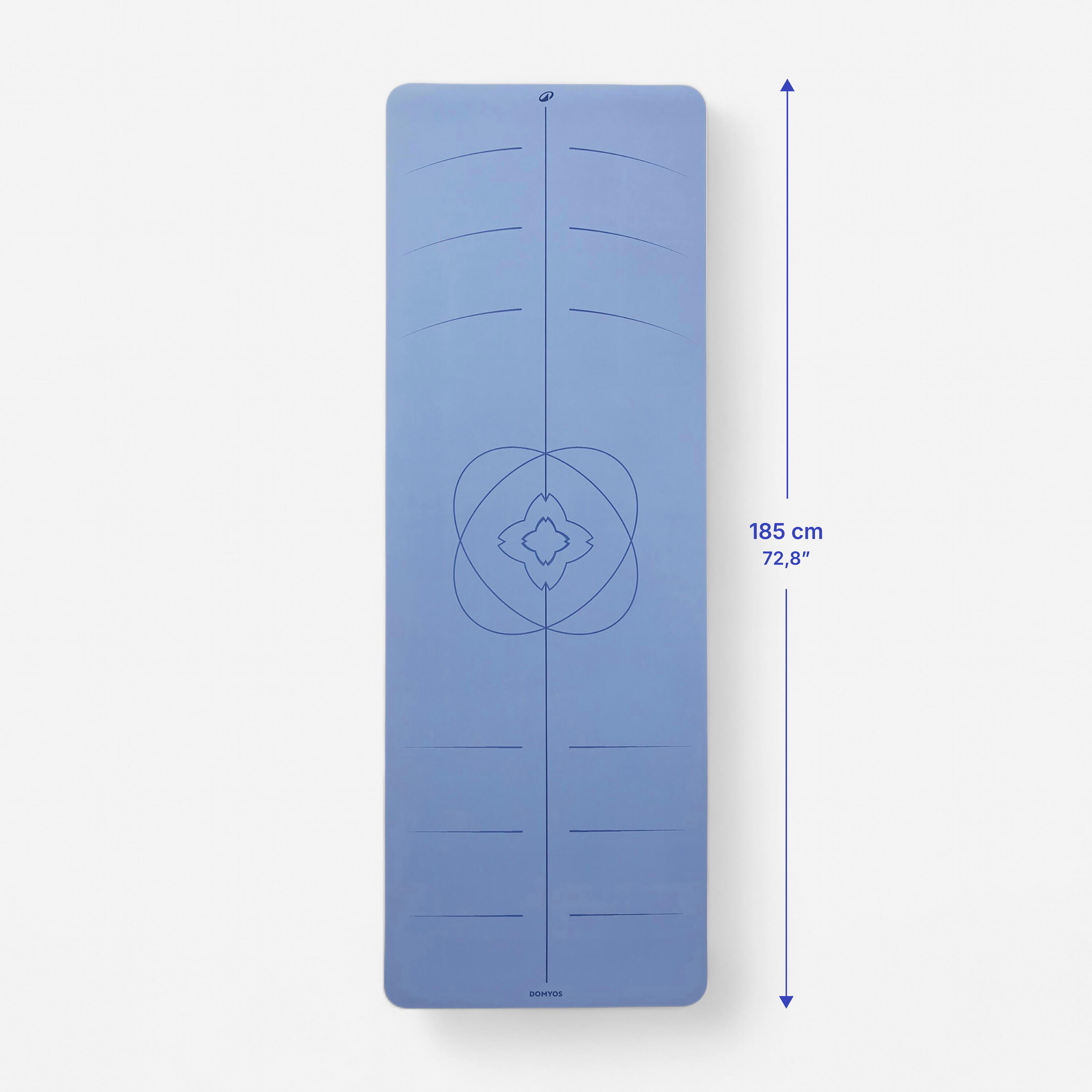 Kimjaly - Tapis Yoga Ultra Adhérent 185cm X 65 Cm X 4mm - Bleu Clair - Tapis De Yoga - Materiel Yoga / Pilates - Bleu - 5cm - Decathlon